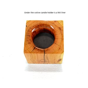 Image of Wood Votice Candel Holder, Cherry Wood Rustic Wooden Candleholder, Home Accent Candle