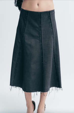 Image of Charcoal Godet Skirt