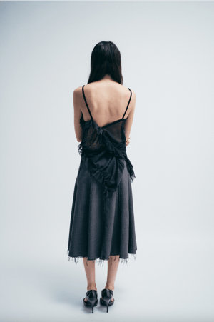 Image of Charcoal Godet Skirt