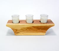 Image 6 of Wooden Votive Candle Holder made of Cherry, includes 3 votives and candles