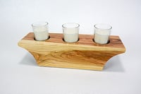 Image 3 of Wooden Votive Candle Holder made of Cherry, includes 3 votives and candles