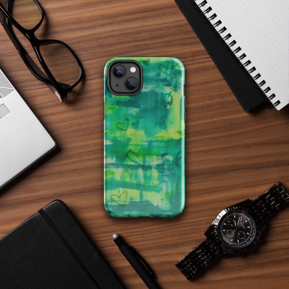 Image of Green Heart Shower iPhone Case 