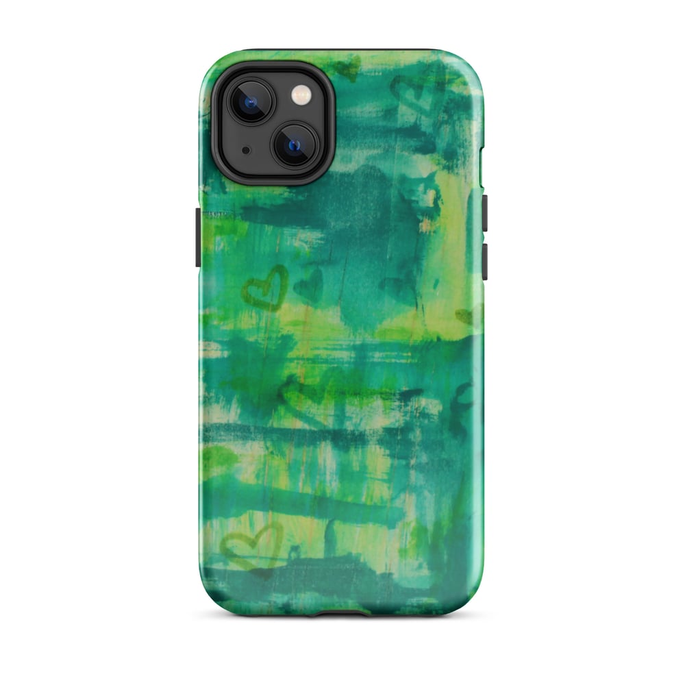 Image of Green Heart Shower iPhone Case 