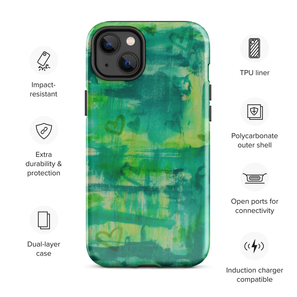 Image of Green Heart Shower iPhone Case 