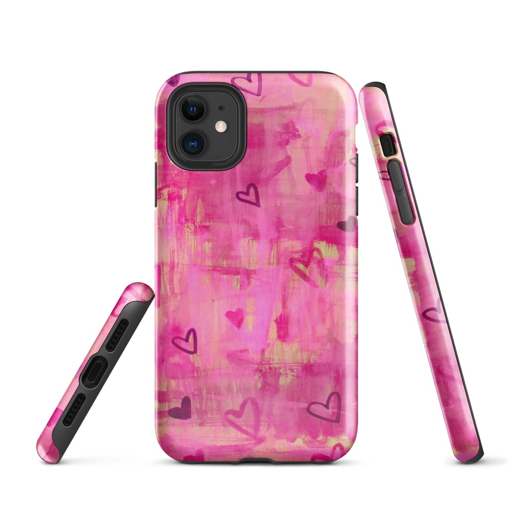 Image of Pink Heart Shower iPhone Case