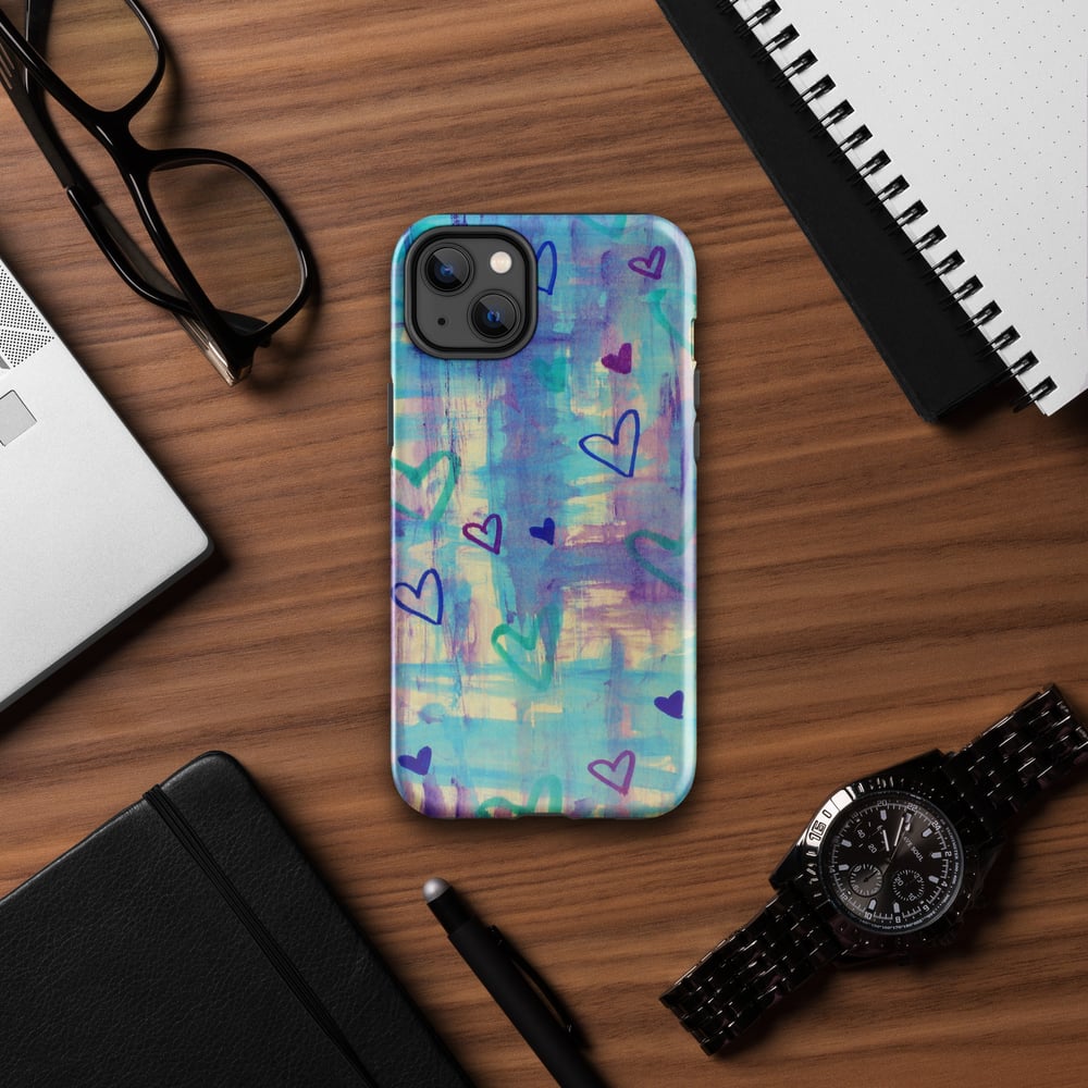 Image of Blue Heart Shower iPhone Case