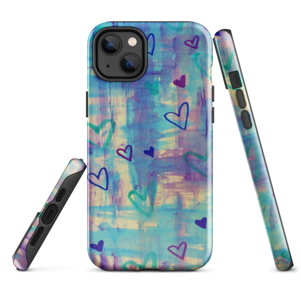 Image of Blue Heart Shower iPhone Case