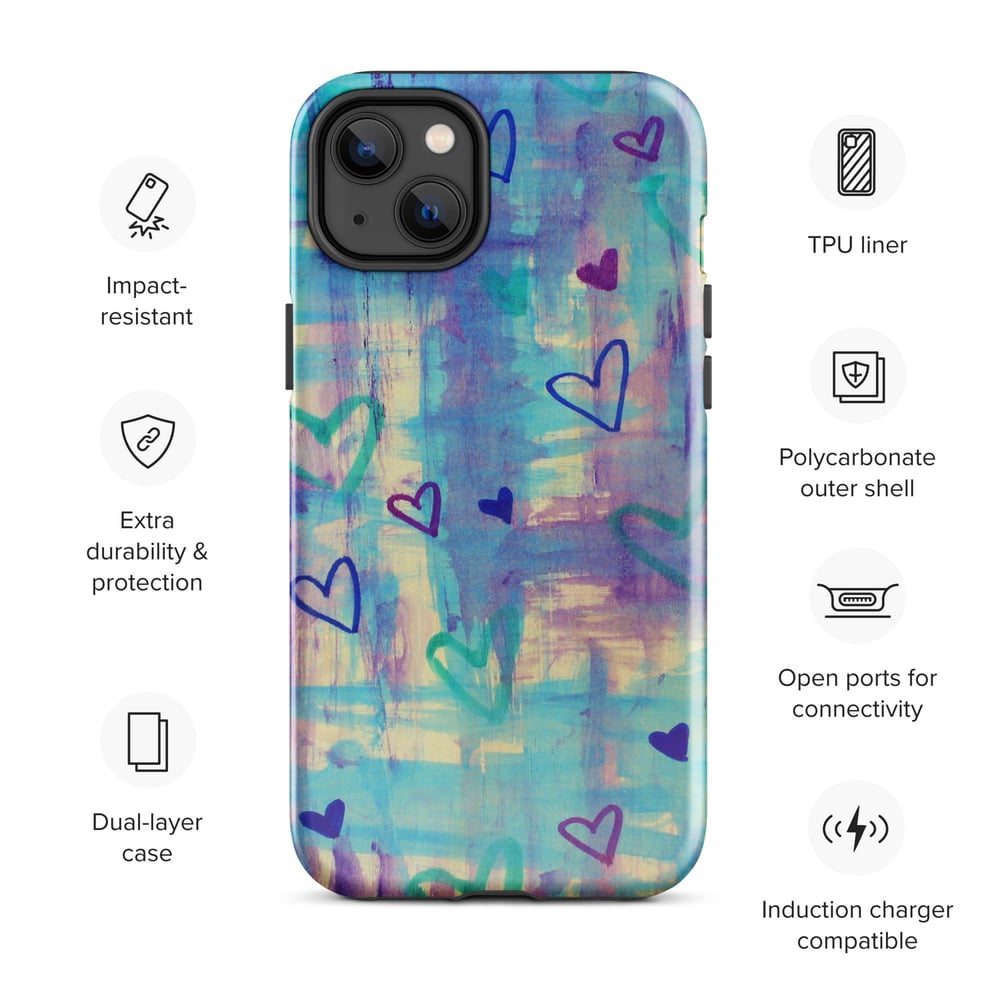 Image of Blue Heart Shower iPhone Case