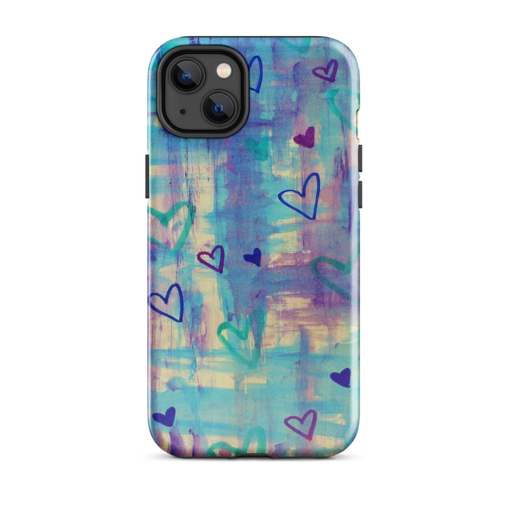 Image of Blue Heart Shower iPhone Case