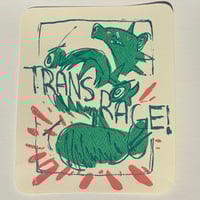 Image 2 of trans rage shark screen print