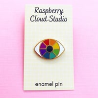 Image 3 of Rainbow Eye Enamel Pin