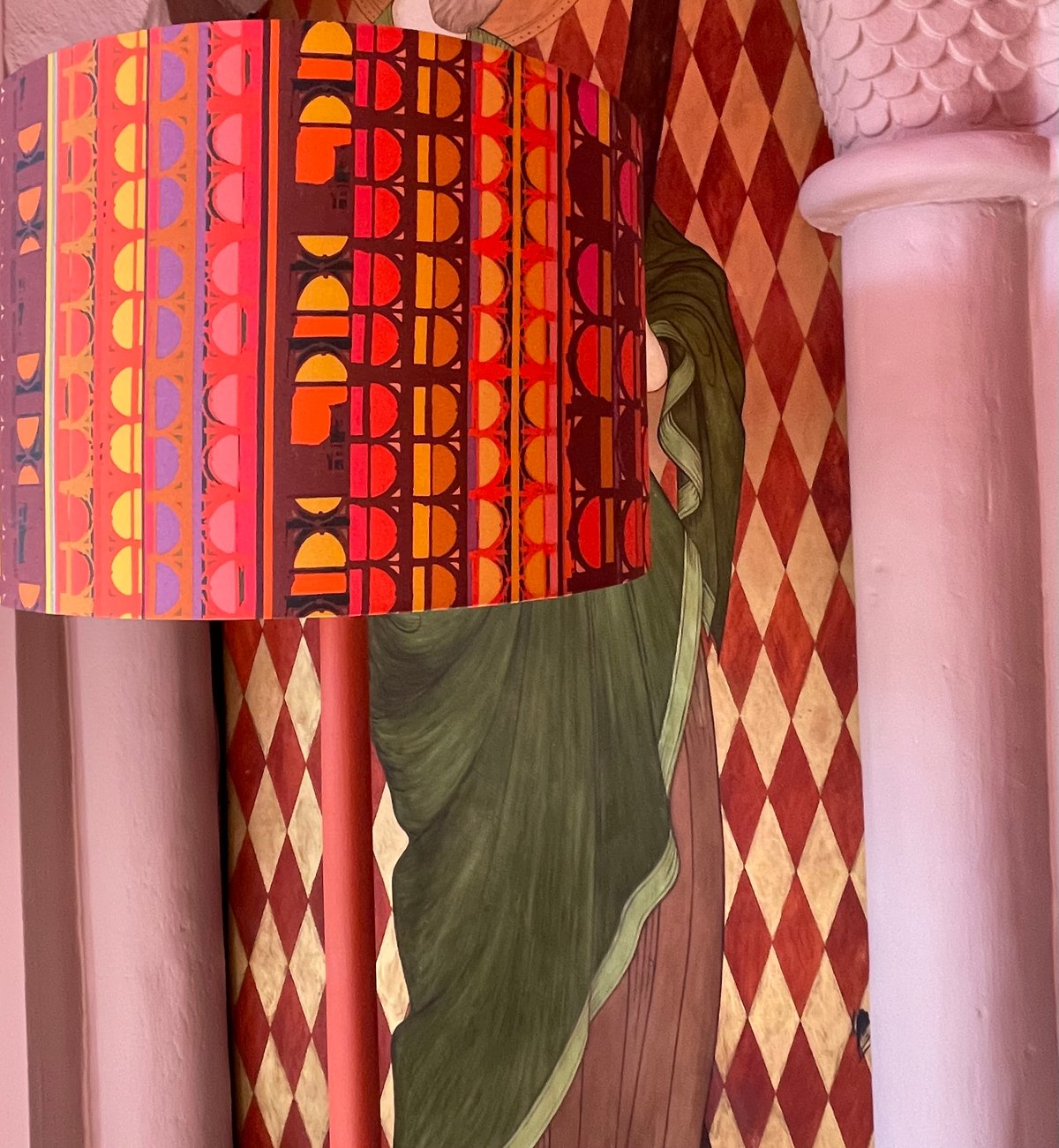 Image of NEW Standard Lamp & ‘Ruby Curve’ Shade