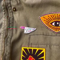 Image 2 of Pink Knife Enamel Pin