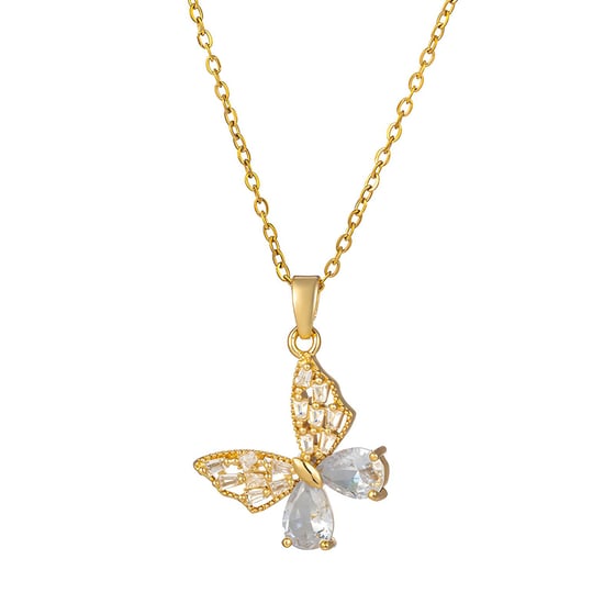 Image of Papillon Butterfly Crystal Necklace