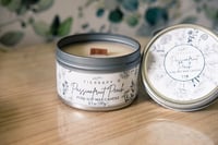 Image 3 of Wooden Wick Crackle 6.5 oz Pure 100% Soy Wax Candle, Hand Poured Natural Travel Tin Container Candle