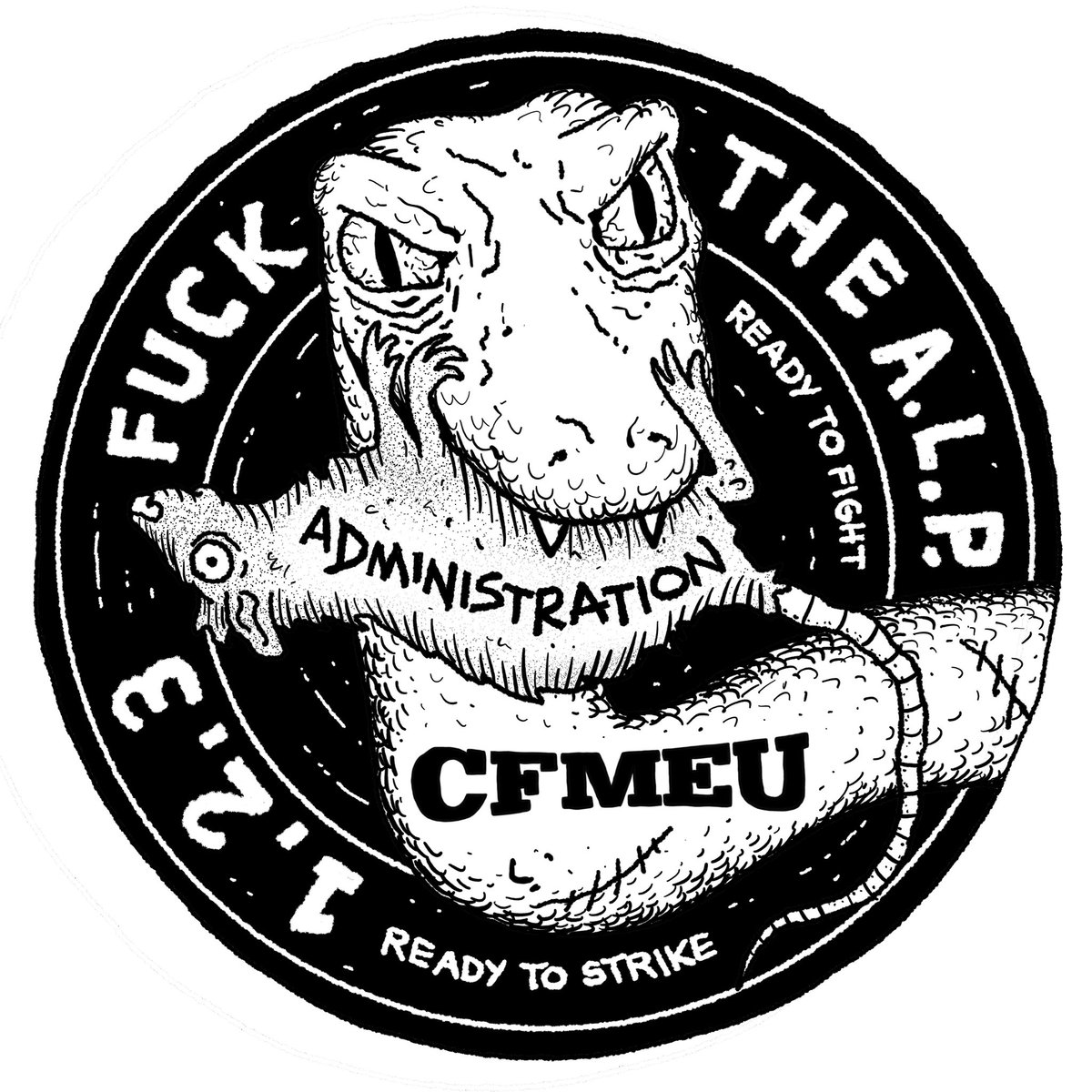 Image of "1,2,3 Fuck the ALP" CFMEU hard hat sticker 10pk