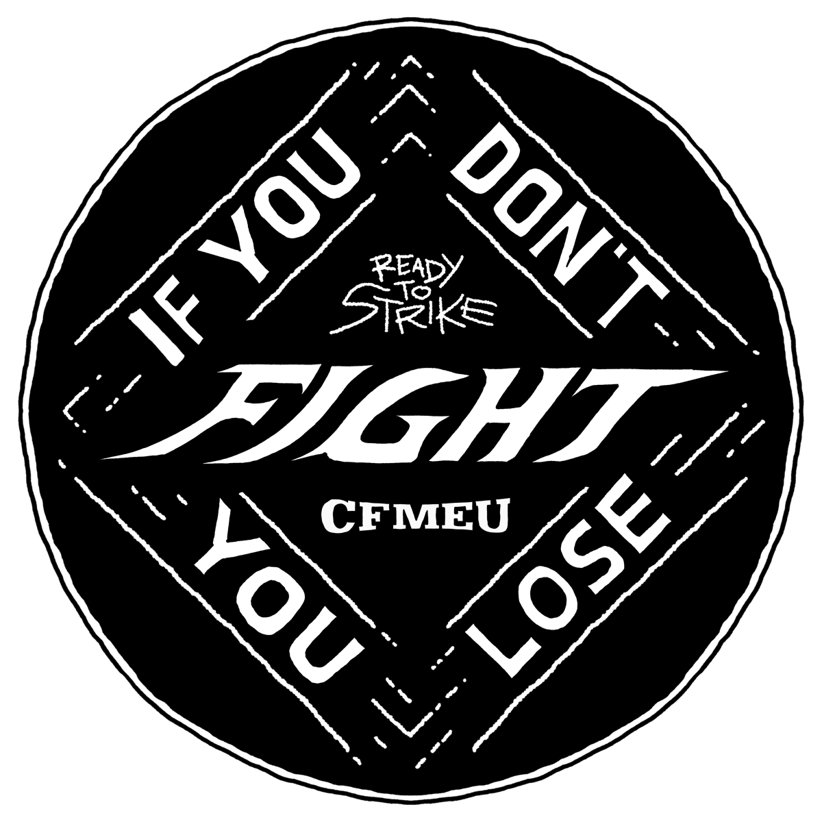 Image of "If you don't fight you lose" hardhat sticker 10pk