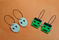 Mummy/Frankenstein Hoop Earrings 