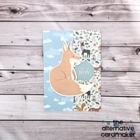 Image 1 of Baby Card for Boy - Woodland with Fox