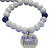 Royal Blue Chucks & Pearls Charm Bracelet 