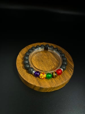 Image of Lava & Chakra Energy Bead Bracelet 