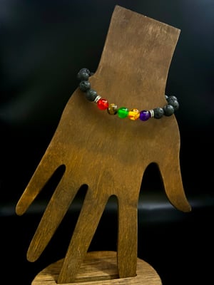 Image of Lava & Chakra Energy Bead Bracelet 
