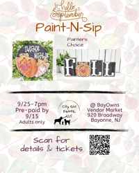 Image 1 of Hello September Paint, Sip & Pizza Night