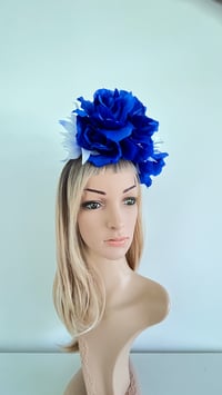 Image 1 of Shades of Blue Flower Crown Fascinator