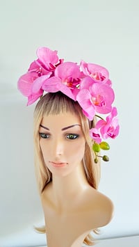 Pink  Fascinator Pink Orchid Headband Pink Flower Crown