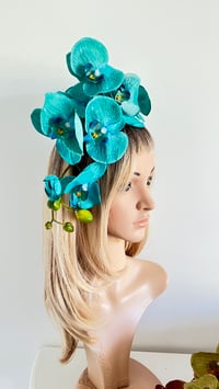 Image 2 of Turquoise Orchid Headband