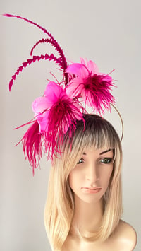 Pink and Cerise Feather Fascinator