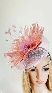 Image 4 of Sold Dusty Pink Feather Fascinator