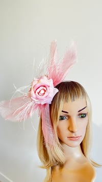 Image 1 of Pink Rose Fascinator