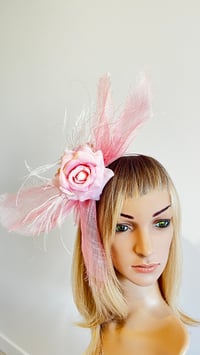 Image 2 of Pink Rose Fascinator