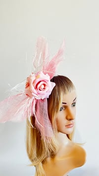 Image 3 of Pink Rose Fascinator