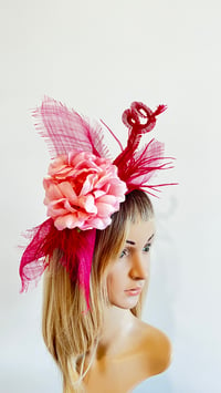 Image 4 of Hot Pink and Pink Rose Fascinator