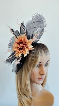 Black and Dusty Pink Flower Fascinator