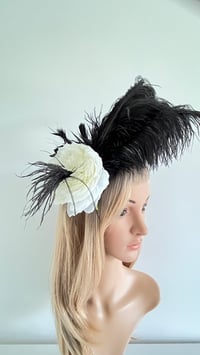 Black Feather White Rose Fascinator