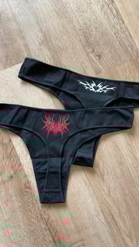 Image 3 of HUMAN NAUSEA THONG WHITE LOGO
