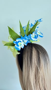 Image 5 of Lime Lily Blue Orchid Tropical Flower Crown