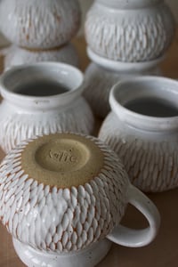 Image 2 of Curvy Carved Mugs | Glossy White