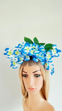 Image 2 of Blue Orchid Headband Flower Crown