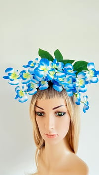 Image 3 of Blue Orchid Headband Flower Crown