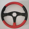 VOLANT LUISI CUIR ROUGE ET NOIR