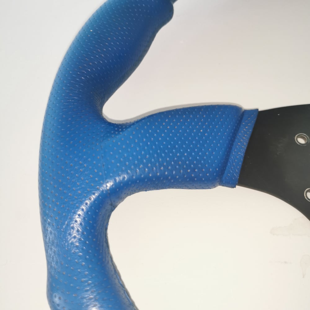 VOLANT SRACING CUIR BLEU