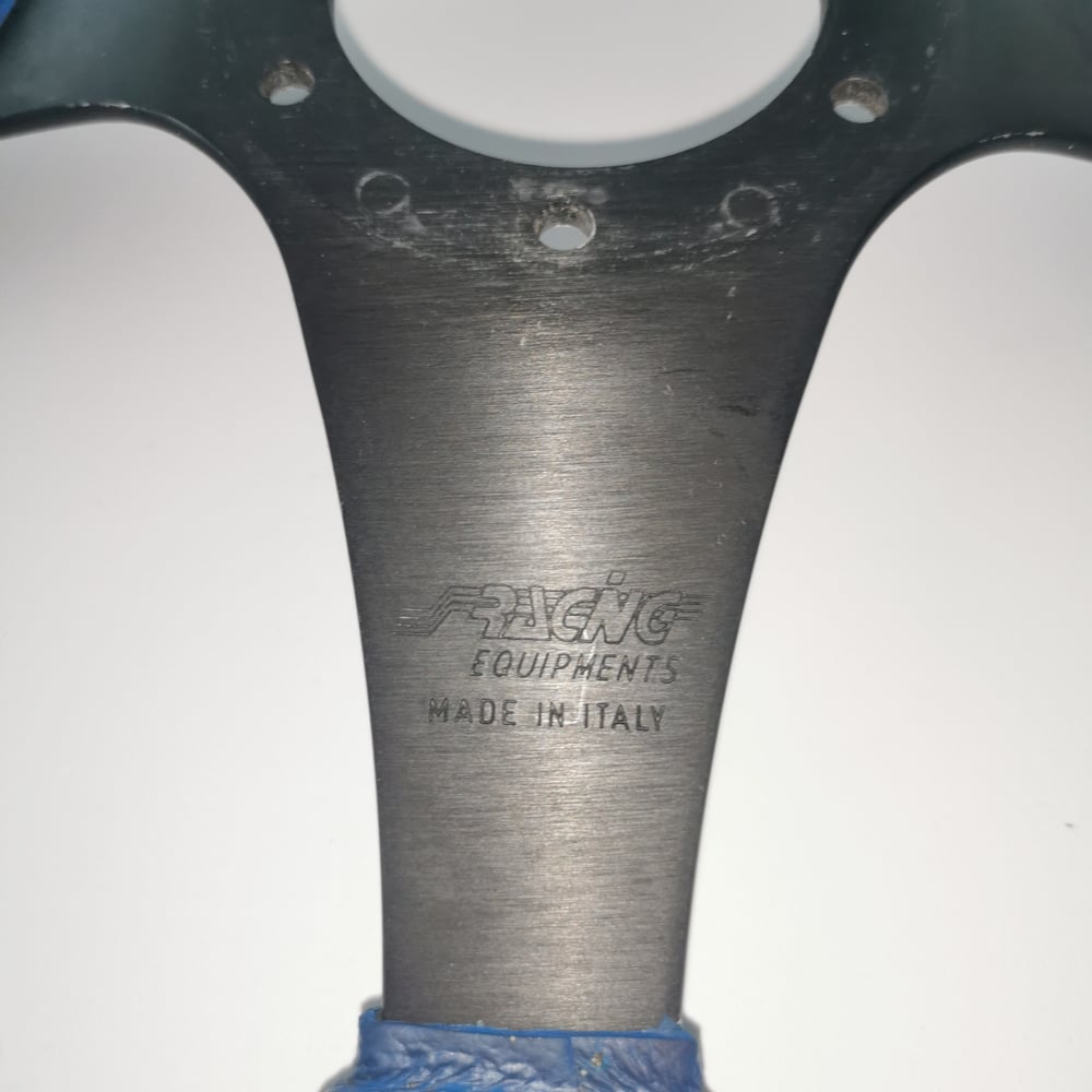 VOLANT SRACING CUIR BLEU