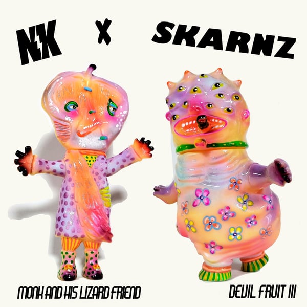 Image of MONK AND HIS LIZARD FRIEND & DEVIL FRUIT 3 Vinyl toys 