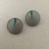 Image 1 of Smoke and teal circle studs