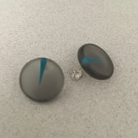 Image 2 of Smoke and teal circle studs