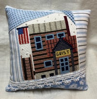 Image 1 of "Grist Mill" Cross Stitch Pincushion